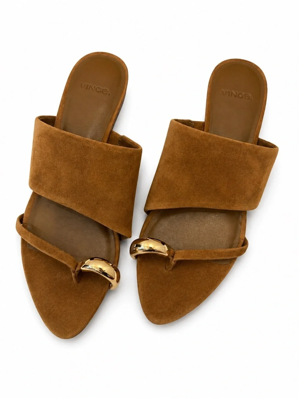 Vince Suzie Suede Heeled Sandals | Brown (Elmwood) | Size 6 | NWOB